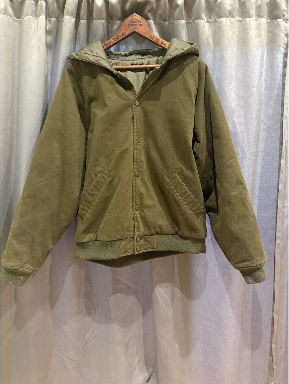 Brandy Melville / John Galt Hooded Canvas Workwear Jacket - Olive Green Size M